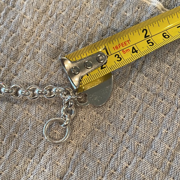 Sterling Rolo style bracelet with Sterling heart charm. - Picture 8 of 10